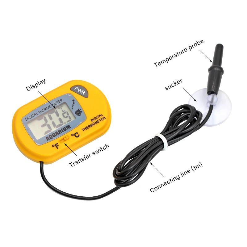 Fish Tank LCD Digital Aquarium Thermometer Temperature Water Meter Aquarium Temp Detector Fish Alarm Pet Supplies Tool Fish Tank LCD Digital Aquarium Thermometer Temperature Water Meter Aquarium Temp Detector Fish Alarm Pet Supplies Tool