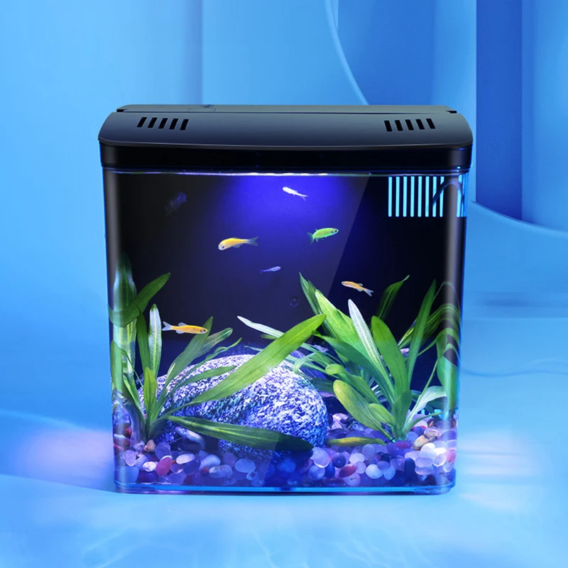 Fish Tank Living Room Small Mini Douyu Tank Household Tabletop Ecological Tank Self Circulating Back Filter Goldfish Fish Tank Living Room Small Mini Douyu Tank Household Tabletop Ecological Tank Self Circulating Back Filter Goldfish