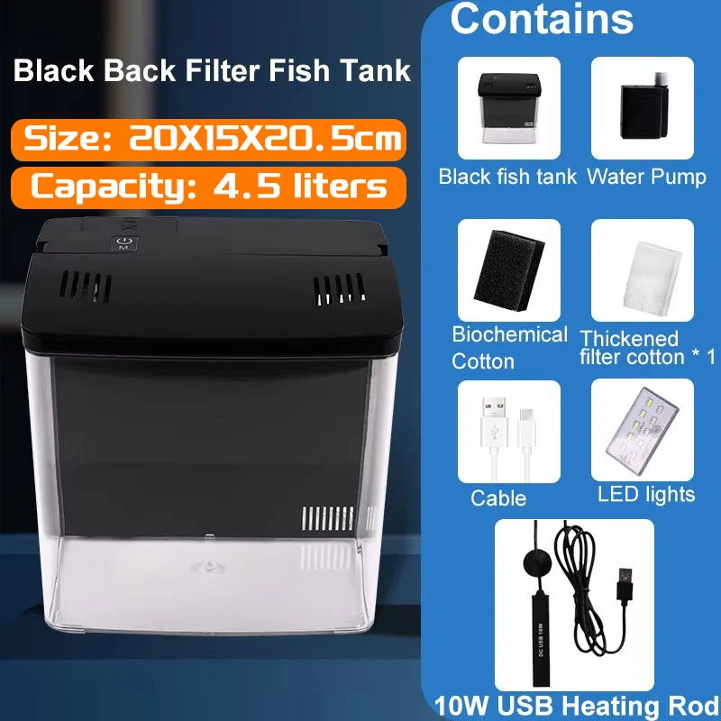 Fish Tank Living Room Small Mini Douyu Tank Household Tabletop Ecological Tank Self Circulating Back Filter Goldfish Fish Tank Living Room Small Mini Douyu Tank Household Tabletop Ecological Tank Self Circulating Back Filter Goldfish