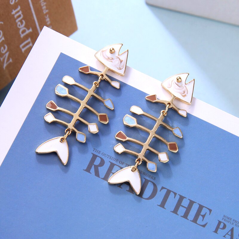 Fishbone Earrings Fashionable Stud Earrings Fishbone Earrings Fashionable Stud Earrings