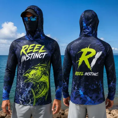 Fishing Hoodie Shirt Men Long Sleeve Protection Face Mask Quick Dry Sun Shirt Performance Fishing Jersey Sailfish Fishing Hoodie Shirt Men Long Sleeve Protection Face Mask Quick Dry Sun Shirt Performance Fishing Jersey Sailfish