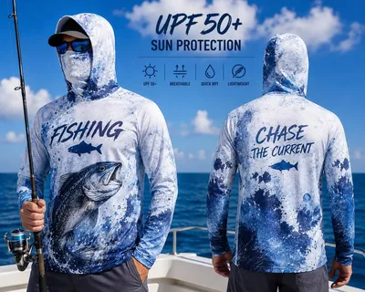 Fishing Hoodie Shirt Men Long Sleeve Protection Face Mask Quick Dry Sun Shirt Performance Fishing Jersey Sailfish Fishing Hoodie Shirt Men Long Sleeve Protection Face Mask Quick Dry Sun Shirt Performance Fishing Jersey Sailfish