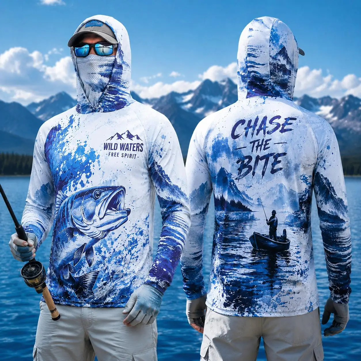 Fishing Hoodie Shirt Men Long Sleeve Protection Face Mask Quick Dry Sun Shirt Performance Fishing Jersey Sailfish Fishing Hoodie Shirt Men Long Sleeve Protection Face Mask Quick Dry Sun Shirt Performance Fishing Jersey Sailfish