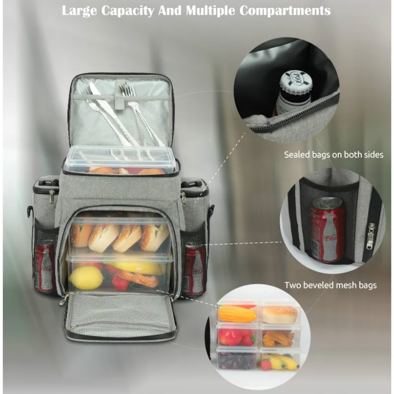 Fitness Lunch Bag Adult Insulated Bag Portable Shoulder Picnic Thermal Fruit Bag For Work