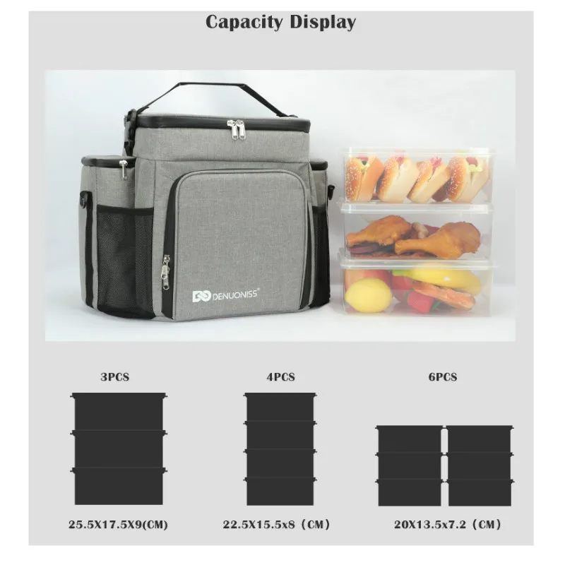 Fitness Lunch Bag Adult Insulated Bag Portable Shoulder Picnic Thermal Fruit Bag For Work