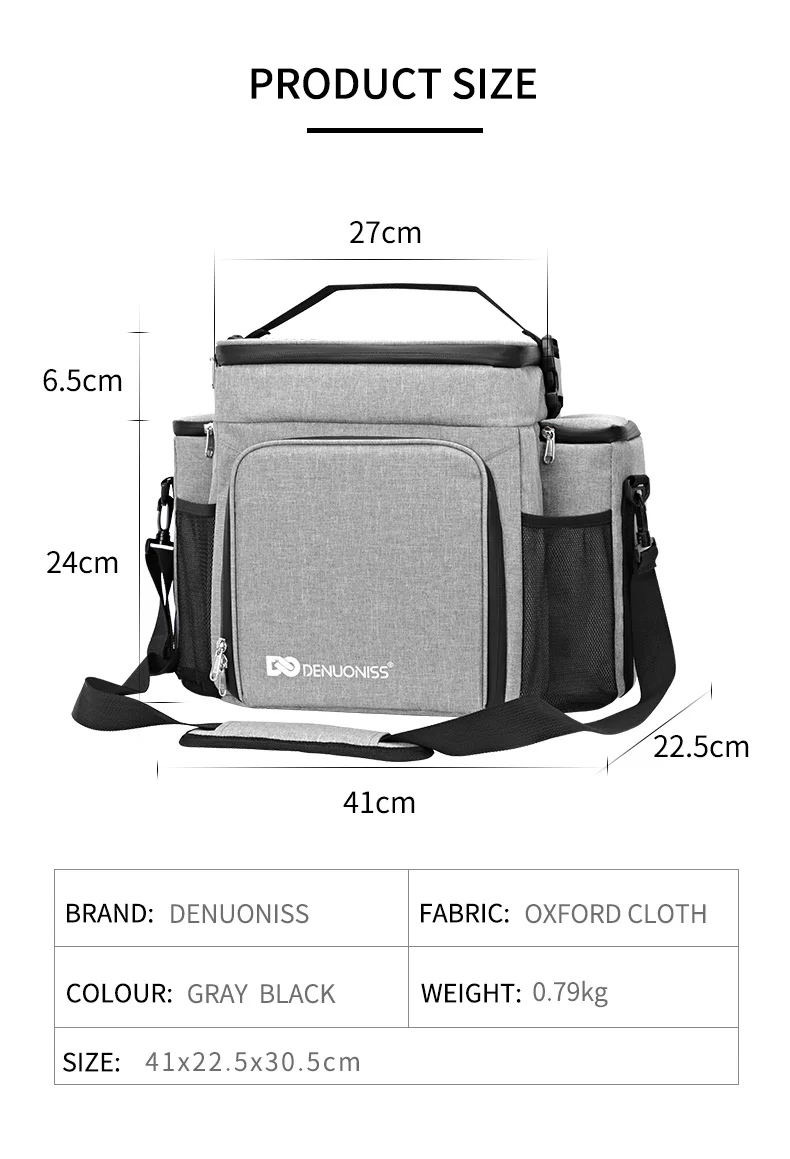 Fitness Lunch Bag Adult Insulated Bag Portable Shoulder Picnic Thermal Fruit Bag For Work