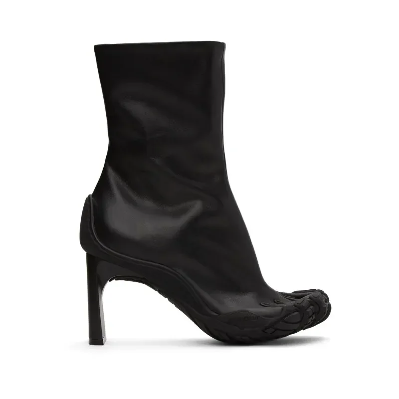 Five Finger Toe Fashion Novel Women Boots Black/pink/white High Heel Ankle Boots Elastic Mesh Cloth Luxury Socks Boots