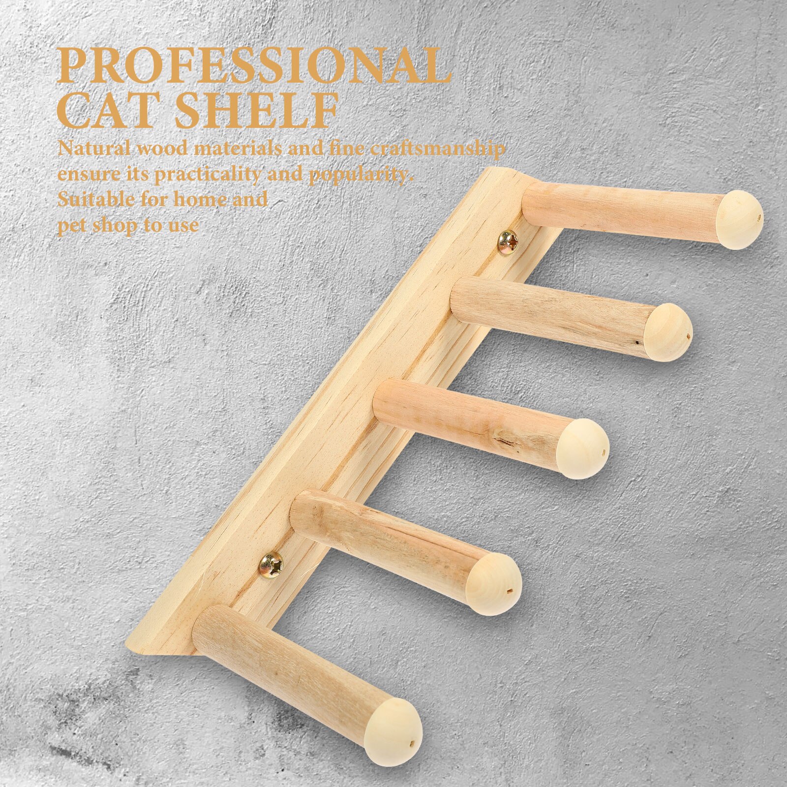 Five Steps Wooden Cat Wall Stairs