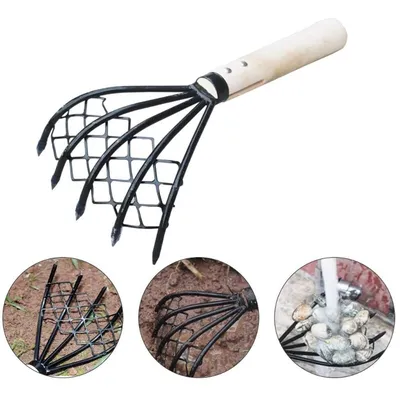 Five Tooth Metal Clam Rake