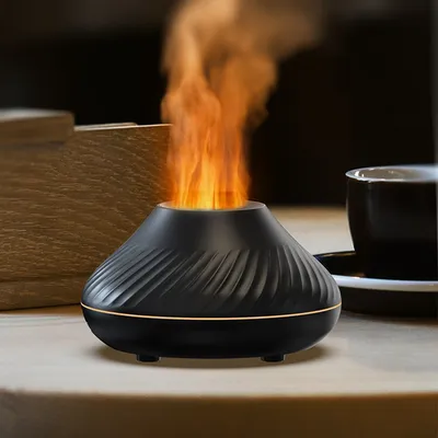 Flame Aromatherapy Humidifier Nordic Desktop Home Style Atmosphere Light High Fog Quiet Small Space and Saving Flame Aromatherapy Humidifier Nordic Desktop Home Style Atmosphere Light High Fog Quiet Small Space and Saving