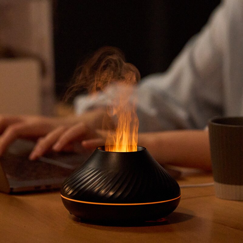 Flame Aromatherapy Humidifier Nordic Desktop Home Style Atmosphere Light High Fog Quiet Small Space and Saving Flame Aromatherapy Humidifier Nordic Desktop Home Style Atmosphere Light High Fog Quiet Small Space and Saving