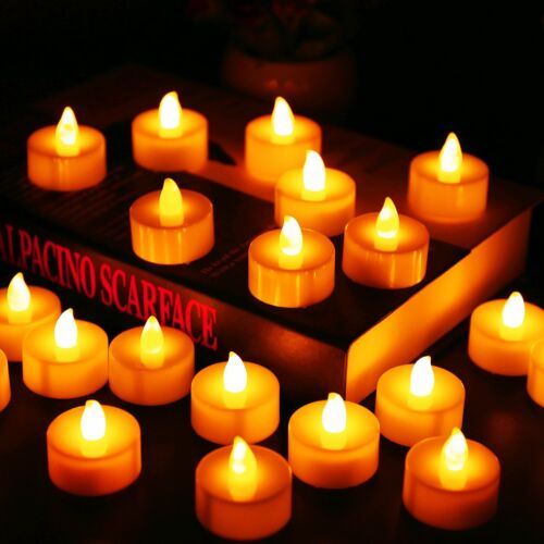 Flameless Battery Operated Tea Lights (12Pcs)