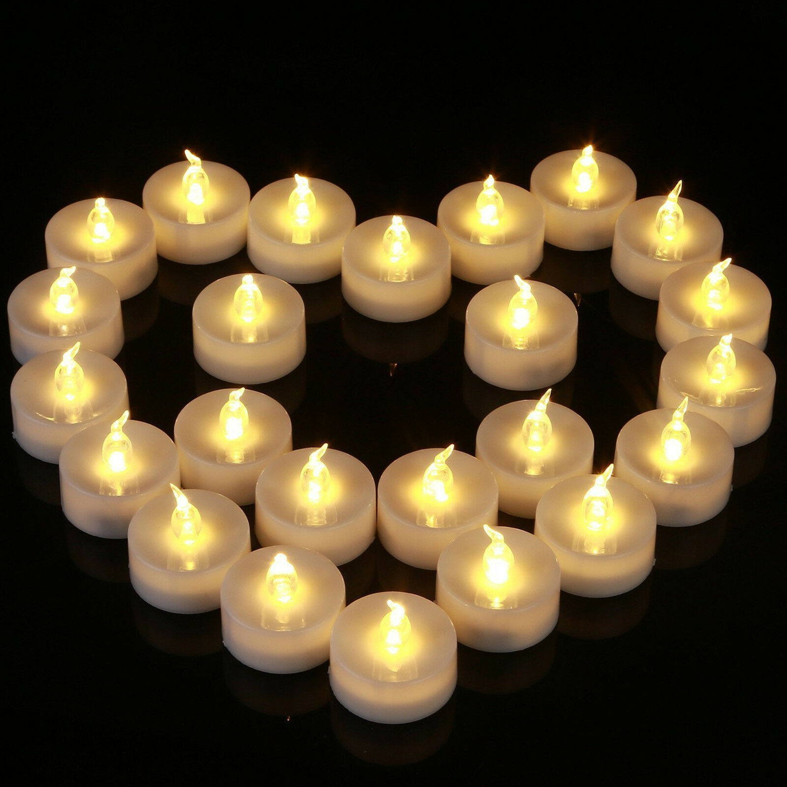 Flameless Battery Operated Tea Lights (12Pcs)