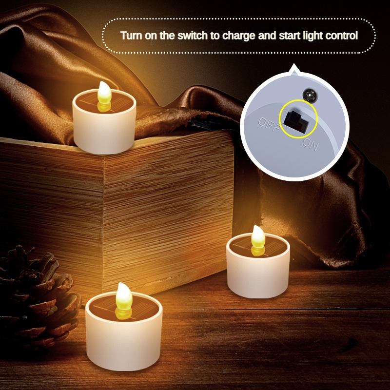 Flameless LED Solar Tea Lights Flameless LED Solar Tea Lights