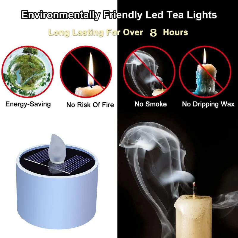Flameless LED Solar Tea Lights Flameless LED Solar Tea Lights