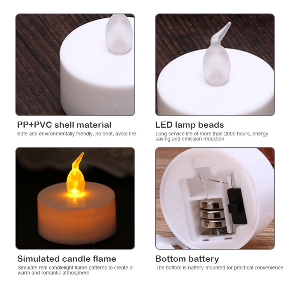 Flameless Tea Lights Fake Candles (24 PCS) Flameless Tea Lights Fake Candles (24 PCS)