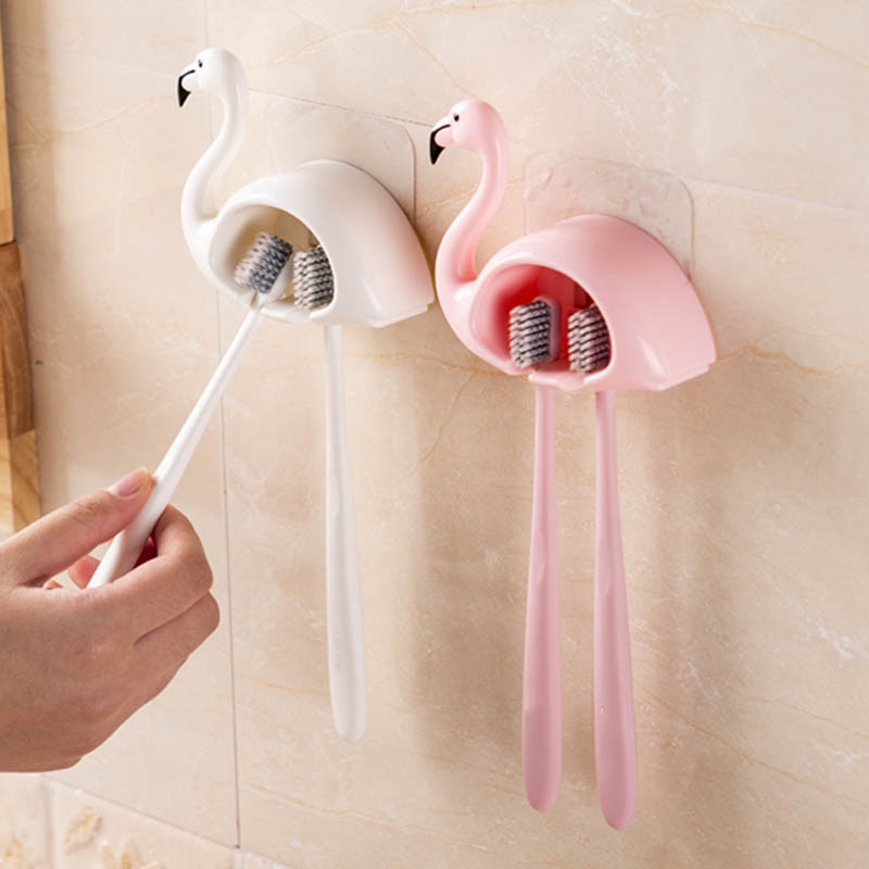 Flamingo Toothbrush Suction Holder Flamingo Toothbrush Suction Holder