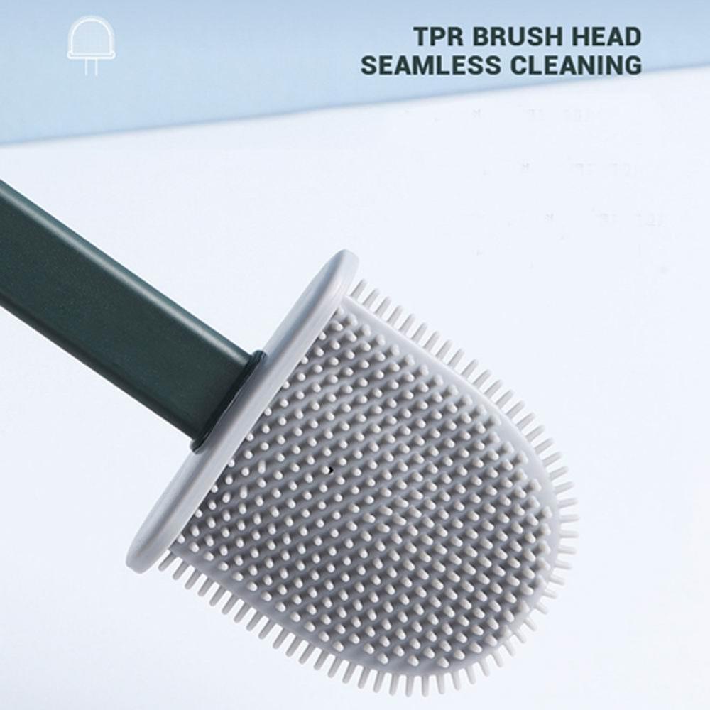 Flat Silicone Toilet Brush with Holder Flat Silicone Toilet Brush with Holder