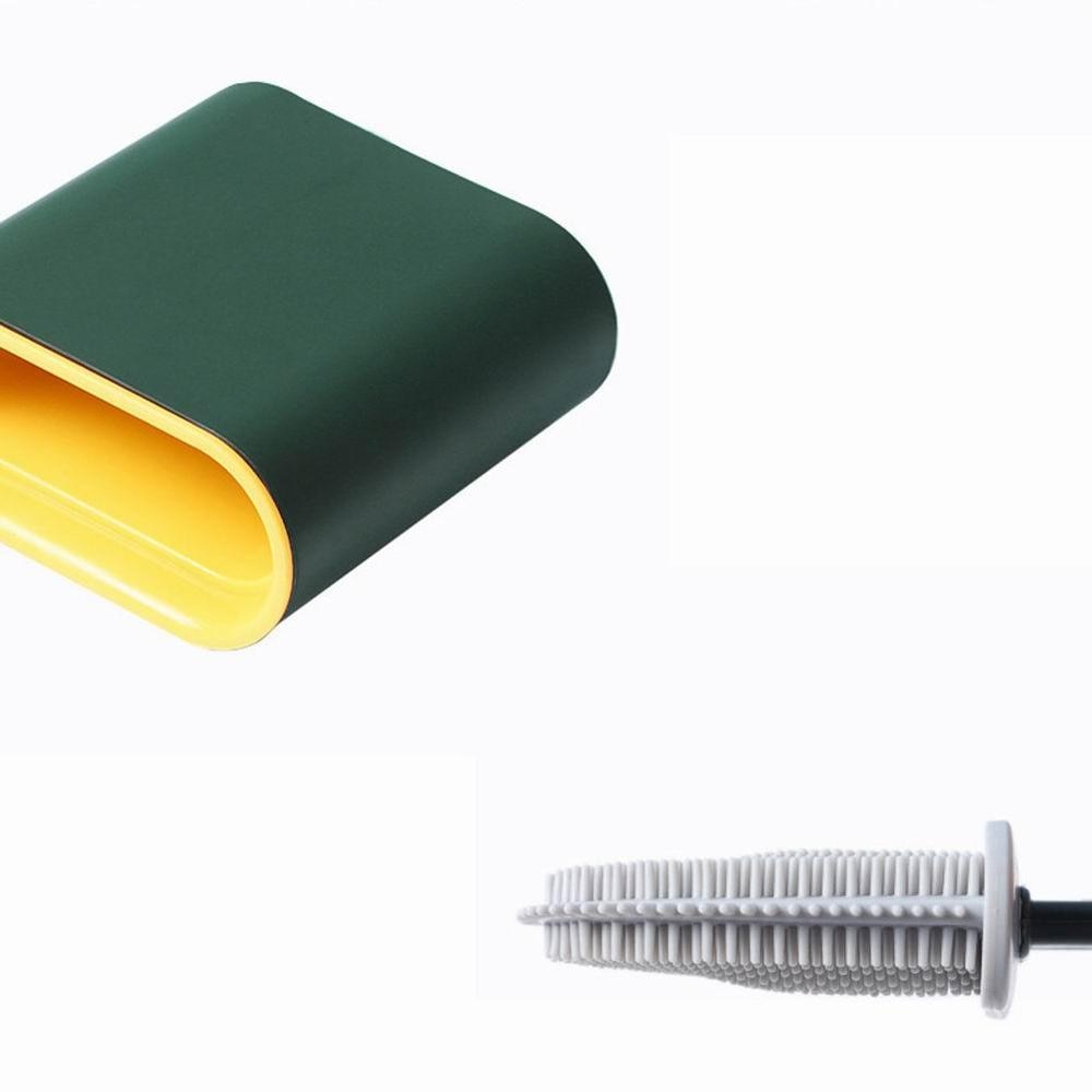Flat Silicone Toilet Brush with Holder Flat Silicone Toilet Brush with Holder