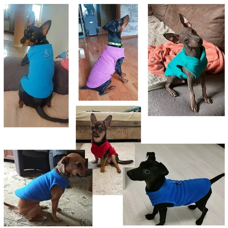 Fleece Dog Coat with D-Ring Fleece Dog Coat with D-Ring