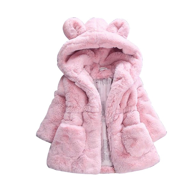 Fleece Hoodie Girls' Furry Coat