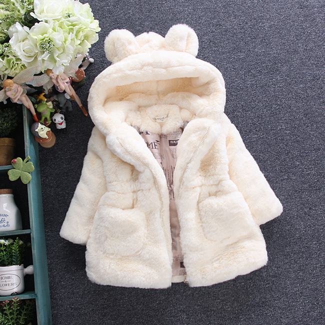 Fleece Hoodie Girls' Furry Coat