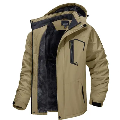 Fleece Lining Mountain Jacket Mens Hiking Jacket Outdoor Removable Hooded Coats Ski Snowboard Parka Winter Outwear Fleece Lining Mountain Jacket Mens Hiking Jacket Outdoor Removable Hooded Coats Ski Snowboard Parka Winter Outwear
