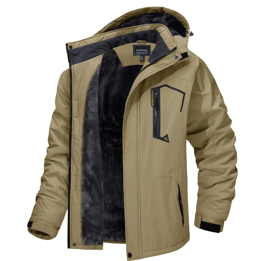 Fleece Lining Mountain Jacket Mens Hiking Jacket Outdoor Removable Hooded Coats Ski Snowboard Parka Winter Outwear