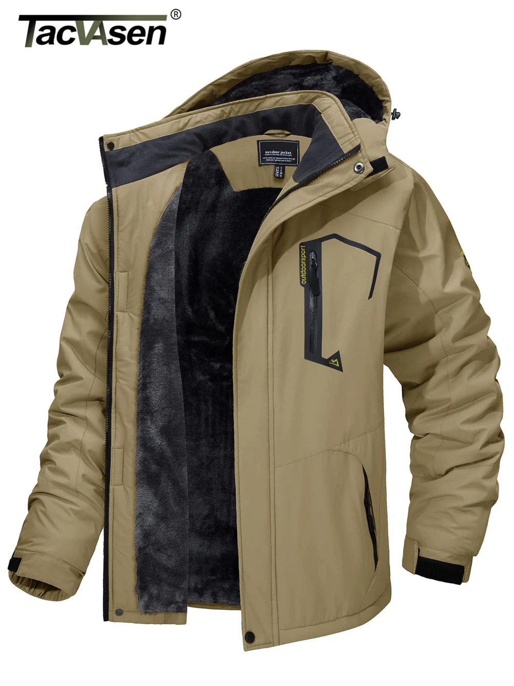 Fleece Lining Mountain Jacket Mens Hiking Jacket Outdoor Removable Hooded Coats Ski Snowboard Parka Winter Outwear Fleece Lining Mountain Jacket Mens Hiking Jacket Outdoor Removable Hooded Coats Ski Snowboard Parka Winter Outwear