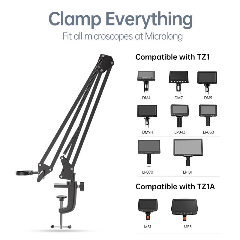 Flexible Microscope Arm Stand,Adjustable Metal Bracket Coin Microscope Mount Compatible with DM4 DM7 DM9 MS1 MS3 Flexible Microscope Arm Stand,Adjustable Metal Bracket Coin Microscope Mount Compatible with DM4 DM7 DM9 MS1 MS3