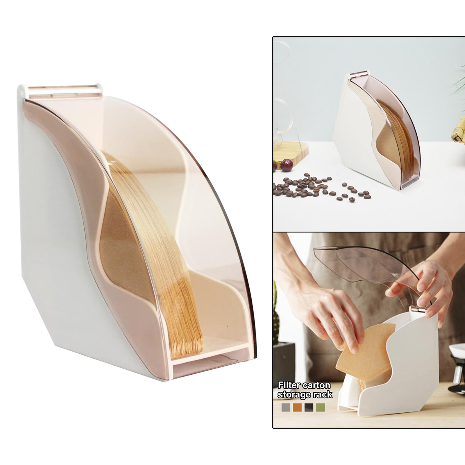 Flip Cover Coffee Filter Holder Dispenser Flip Cover Coffee Filter Holder Dispenser