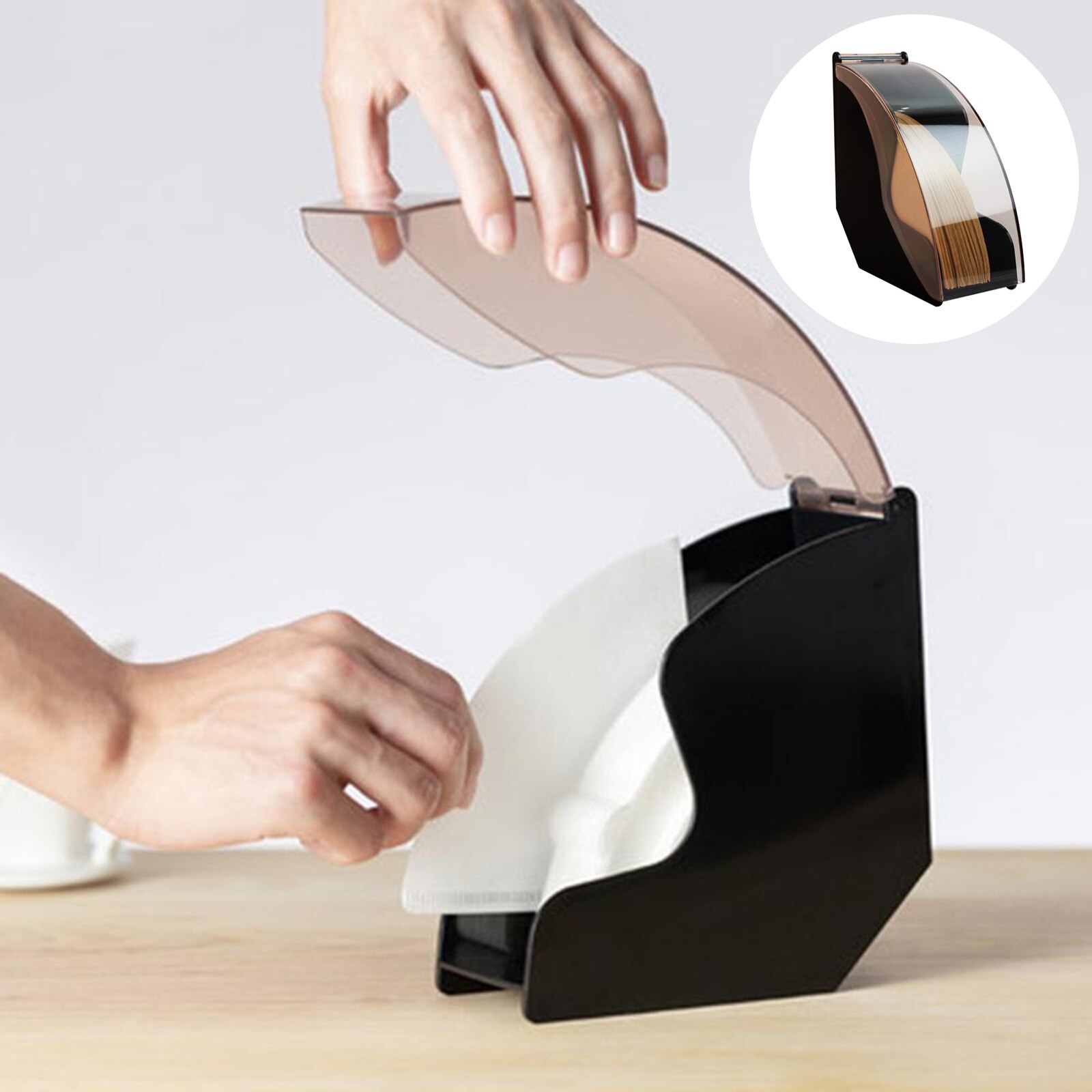 Flip Cover Coffee Filter Holder Dispenser Flip Cover Coffee Filter Holder Dispenser