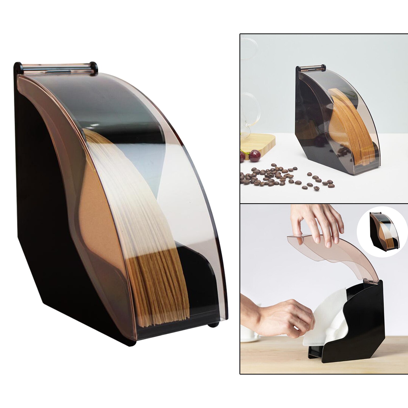 Flip Cover Coffee Filter Holder Dispenser Flip Cover Coffee Filter Holder Dispenser