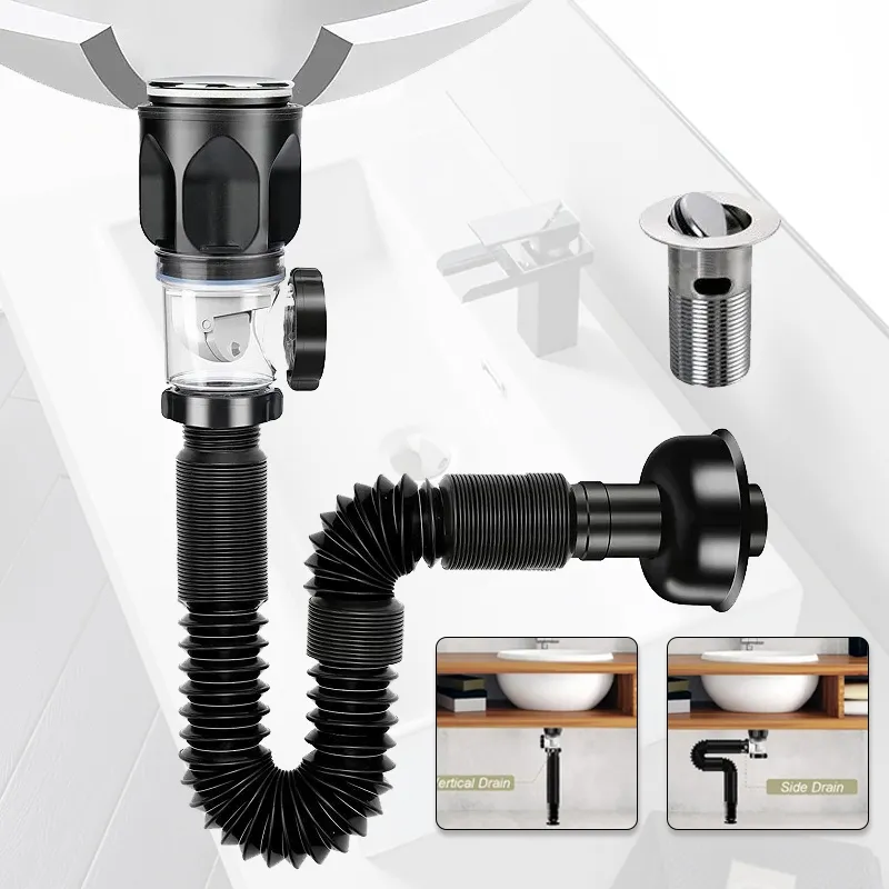 Flip-Top Kitchen Sink Drain Retractable Deodorizing Filter Flexible Downspout Bathroom Sink Anti Clogging Kitchen Flip-Top Kitchen Sink Drain Retractable Deodorizing Filter Flexible Downspout Bathroom Sink Anti Clogging Kitchen