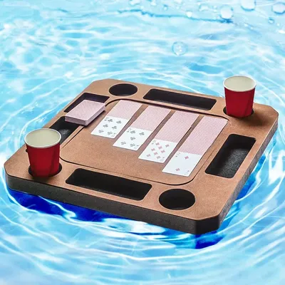 Floating Game or Card Table Tray for Pool or Beach Party Float Lounge Durable Foam Drink Holders with Waterproof
