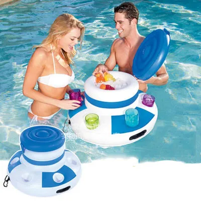 Floating Ice Chest with Lid and Glass Holders Floating Ice Chest with Lid and Glass Holders
