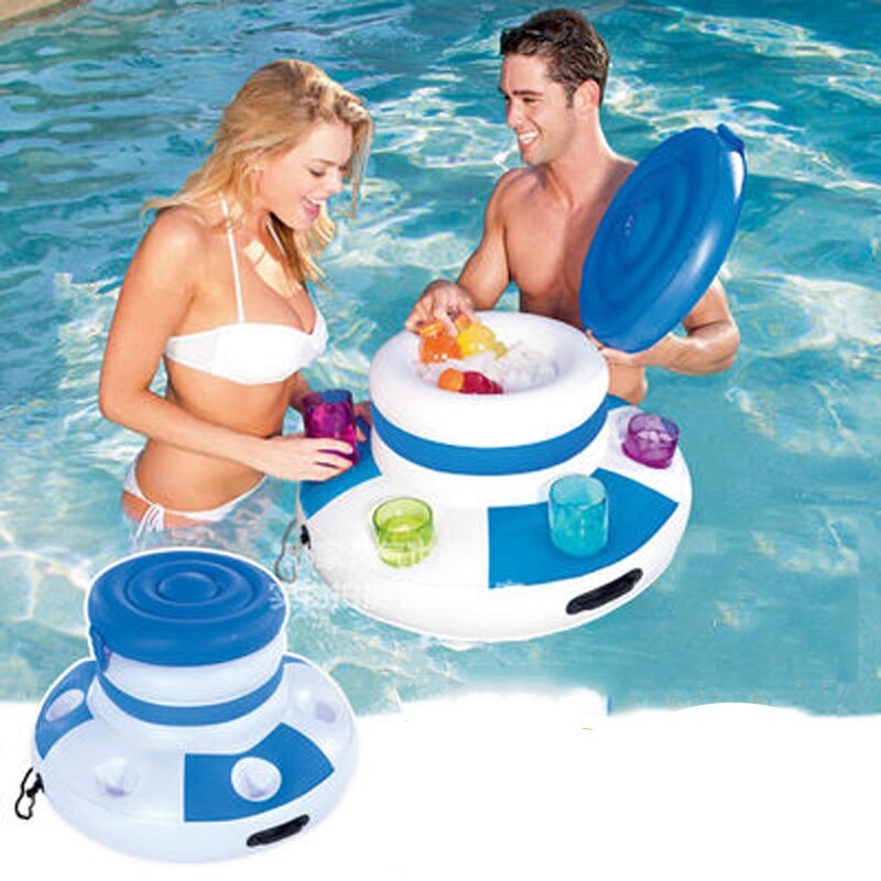 Floating Ice Chest with Lid and Glass Holders Floating Ice Chest with Lid and Glass Holders