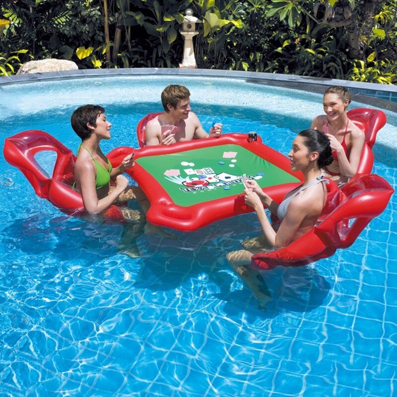Floating Poker Table with Chairs and Poker Set Floating Poker Table with Chairs and Poker Set