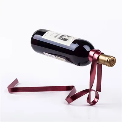 Floating Ribbon Single Bottle Wine Holder Floating Ribbon Single Bottle Wine Holder