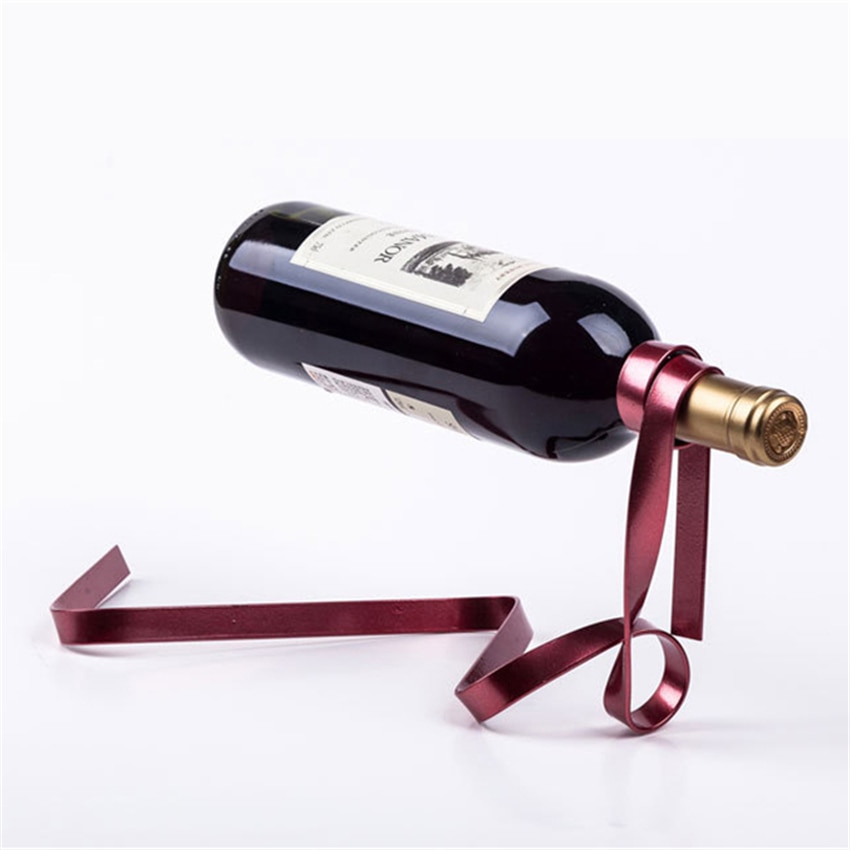 Floating Ribbon Single Bottle Wine Holder Floating Ribbon Single Bottle Wine Holder