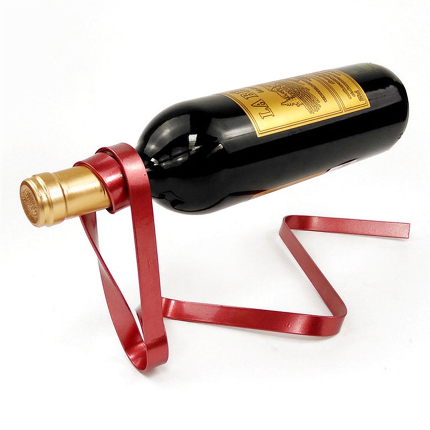 Floating Ribbon Single Bottle Wine Holder Floating Ribbon Single Bottle Wine Holder