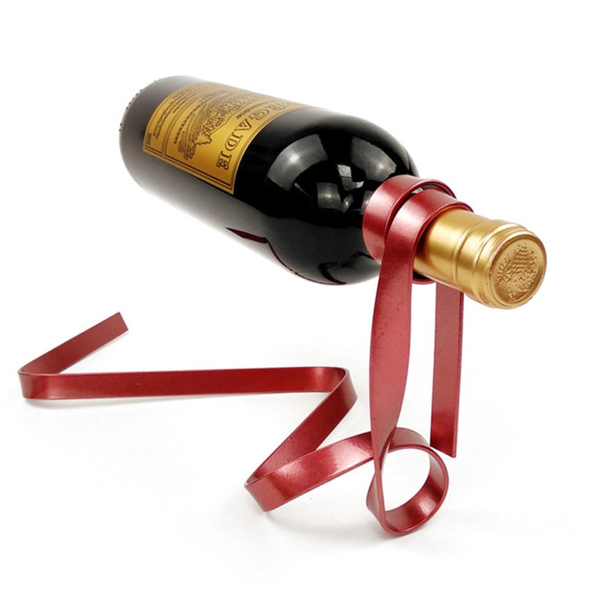 Floating Ribbon Single Bottle Wine Holder Floating Ribbon Single Bottle Wine Holder