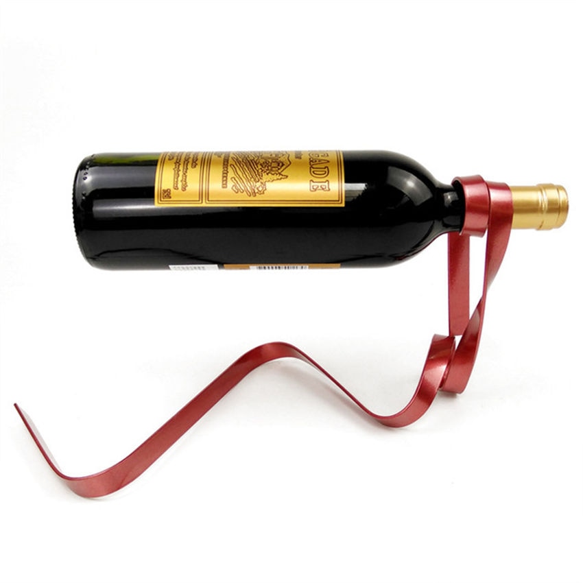Floating Ribbon Single Bottle Wine Holder Floating Ribbon Single Bottle Wine Holder