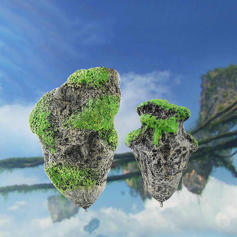 Floating Rock Aquarium Decor with Suction