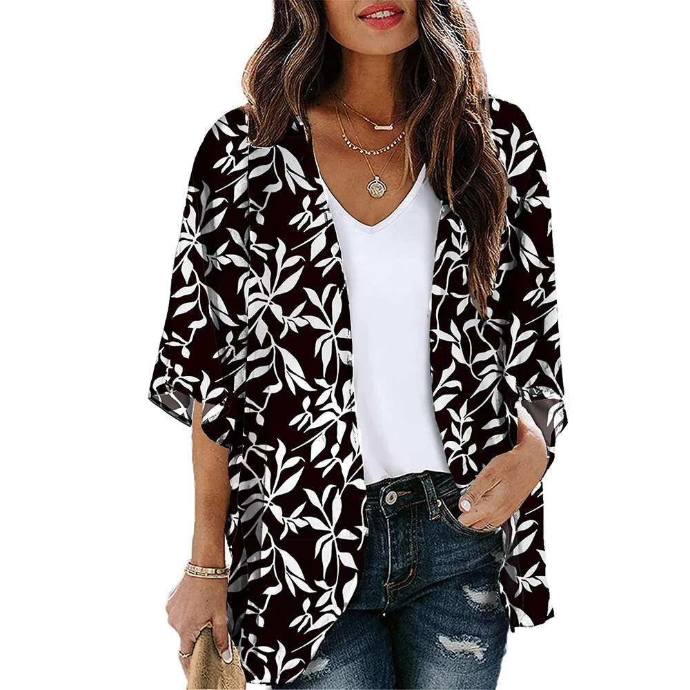 Floral Print Kimono Cover Up