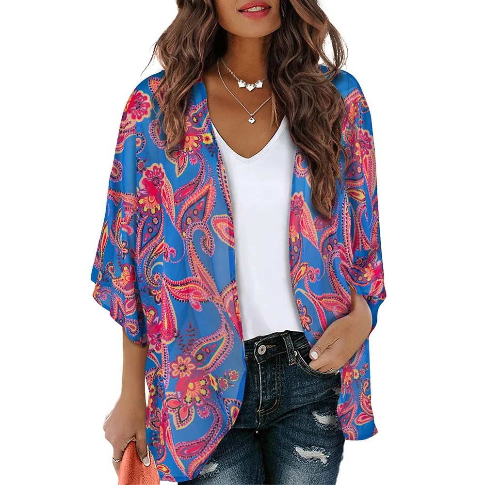 Floral Print Kimono Cover Up