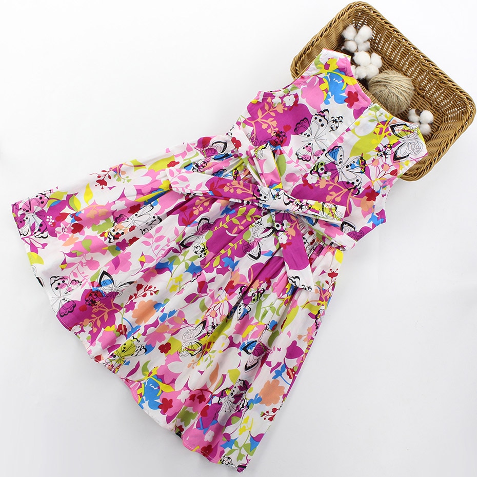 Floral Summer Girls Sleeveless Dress