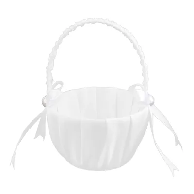 Flower Girl Basket Satin Prop