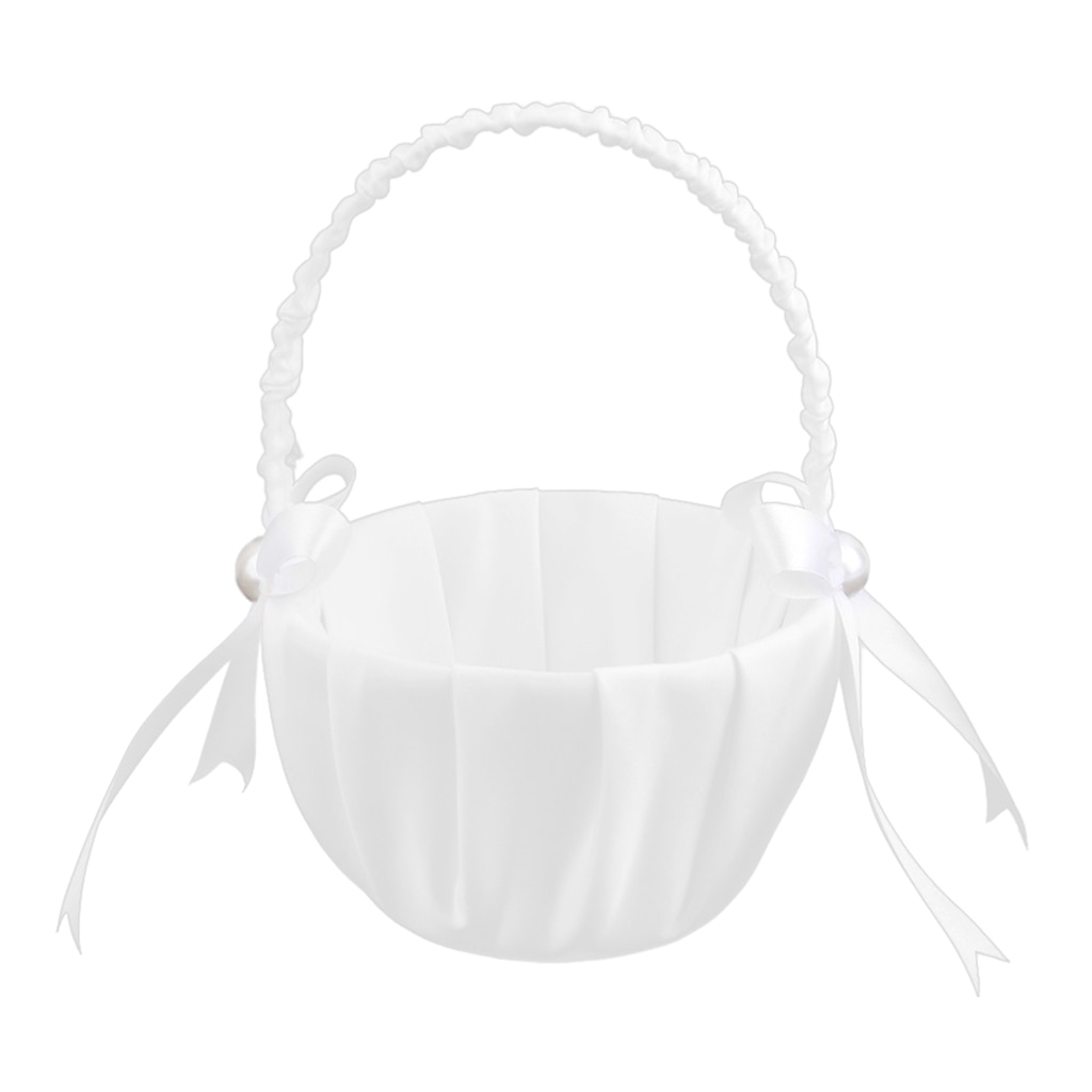 Flower Girl Basket Satin Prop Flower Girl Basket Satin Prop