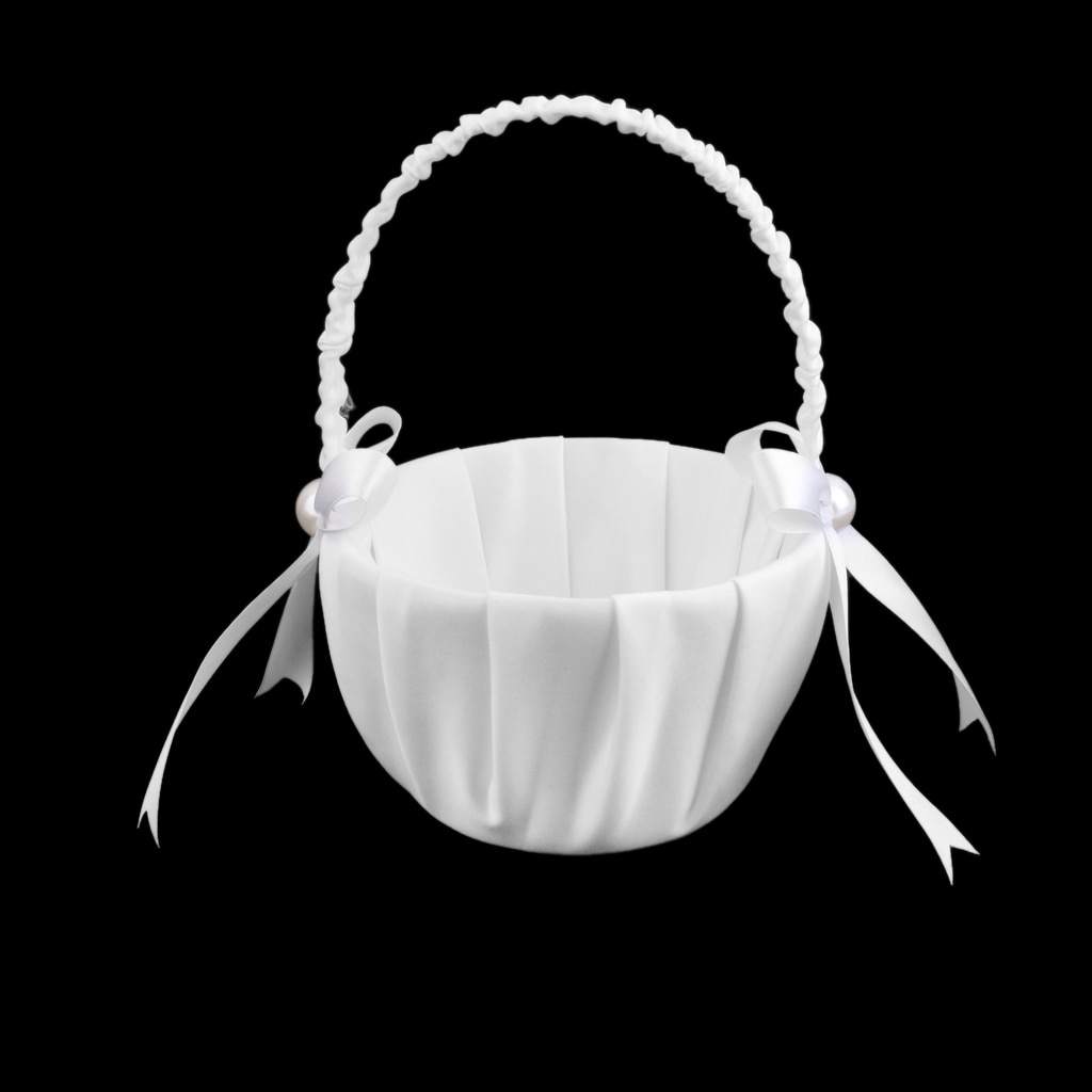 Flower Girl Basket Satin Prop